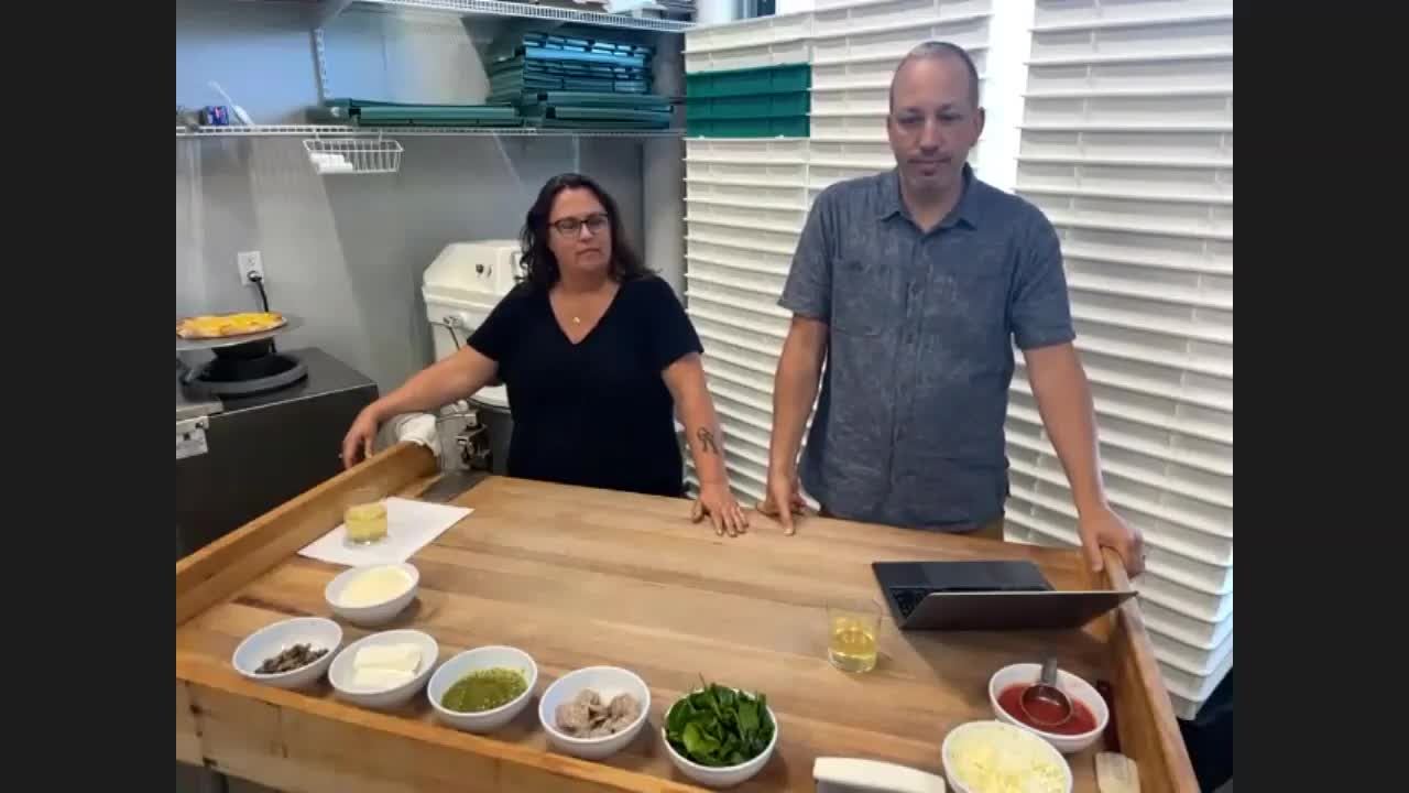Cooking Club Stretching Dough with Ian's Pizza