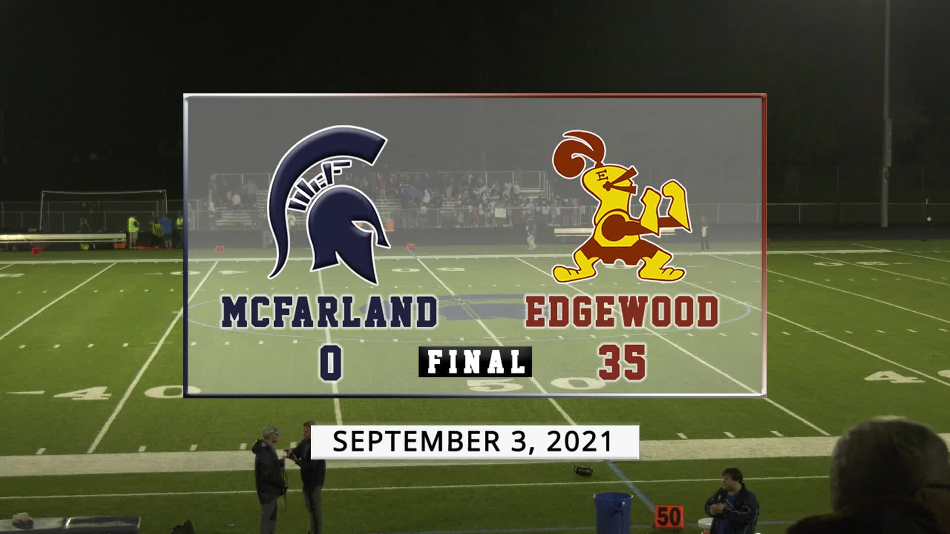 Spartan Football vs Edgewood Crusaders September 3, 2021