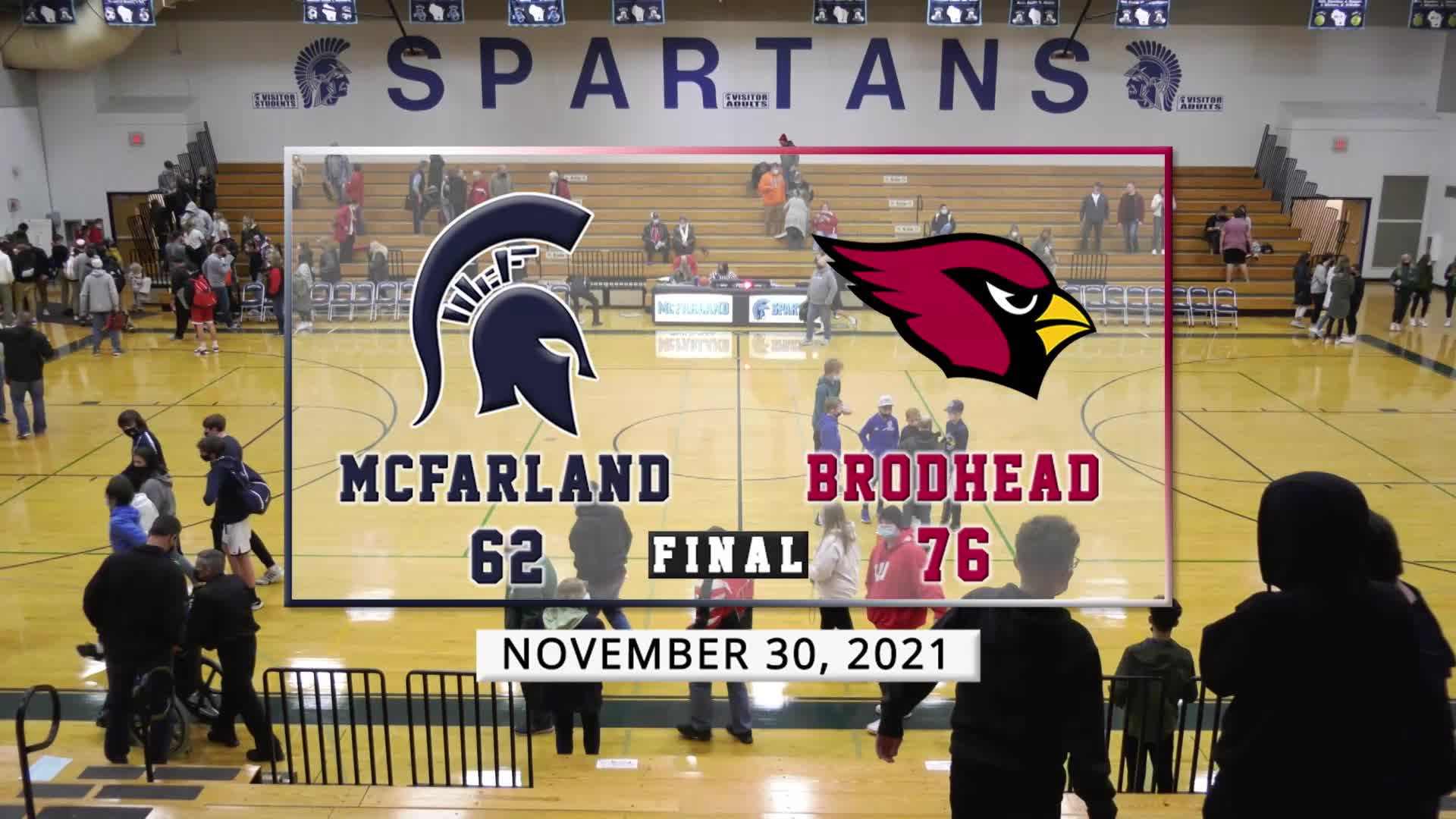 Spartan Boys Basketball vs Brodhead | November 30, 2021