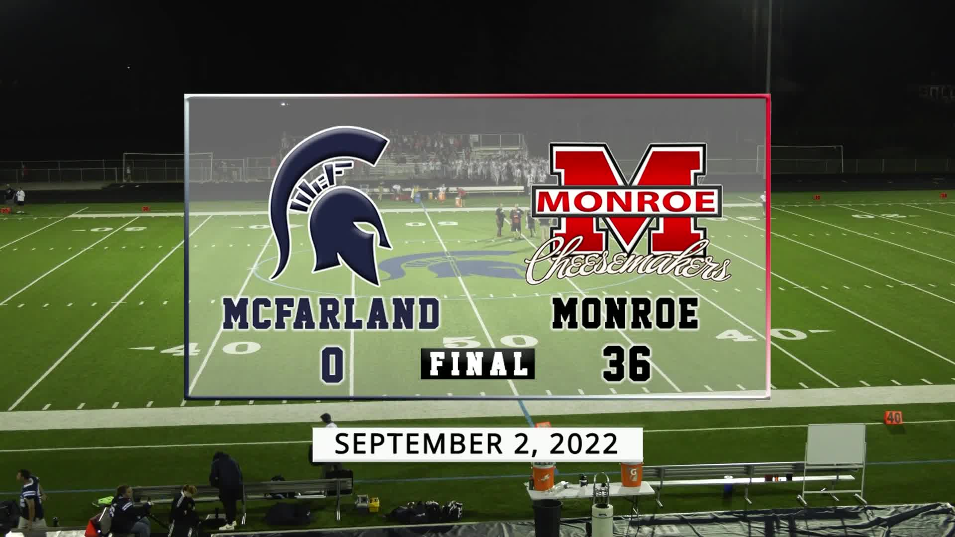 Spartan Football vs Monroe Cheesemakers | September 2, 2022