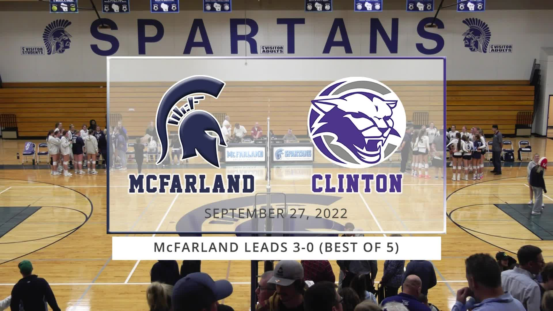 Spartan Girls Volleyball vs Clinton Cougars | September 27, 2022